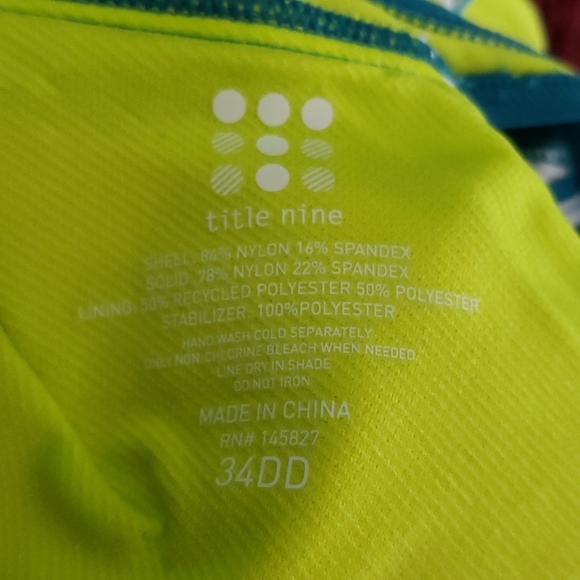 TITLE NINE Stripe Pele Tankini Swim Top 34DD NEW - Picture 9 of 11